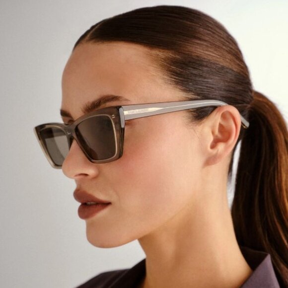 NEW SAINT LAURENT SL276 MICA 043 WOMEN BROWN SQUARE SL 276 MICA 043 SUNGLASSES - Picture 3 of 5